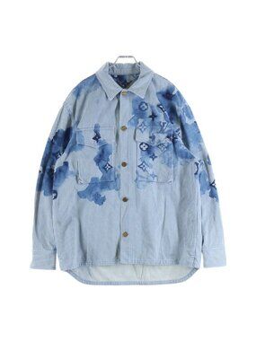 Louis Vuitton Virgil Abloh Stripe Monogram Work Denim Jacket Coverall Blue